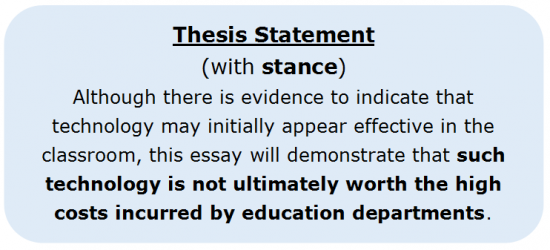 About Introductory Paragraphs 2.7 Thesis Statement with Stance