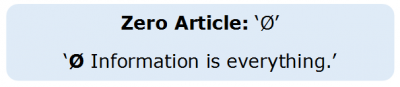 Articles 1.3 Zero Article