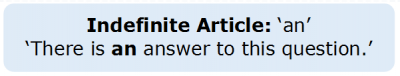 Articles 1.5 Indefinite Article Articles 1.5 Indefinite Article