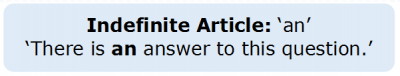 Articles 1.5 Indefinite Article