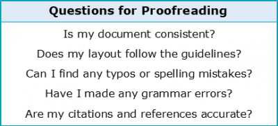 Editing and Proofreading 2.2 Questions for Proofreading