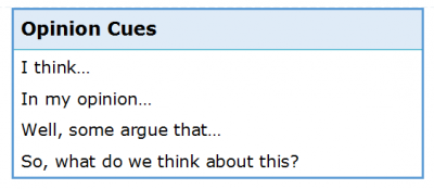 Listening for Lecture Cues 3.6 Opinion Cues Listening for Lecture Cues 3.6 Opinion Cues