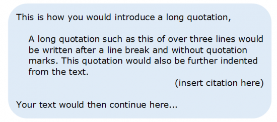 Quoting 2.5 Long Quotations Quoting 2.5 Long Quotations