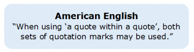Quoting 2.8 American English Quote within a Quote Quoting 2.8 American English Quote within a Quote