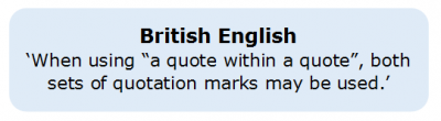 Quoting 2.9 British English Quote within a Quote Quoting 2.9 British English Quote within a Quote