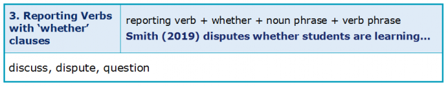 Reporting Verbs 3.5 Reporting Verbs with Whether Clauses