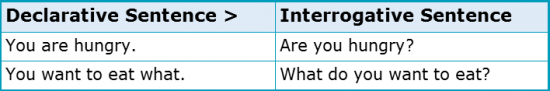 Sentence Functions 3.1 Declarative to Interrogative