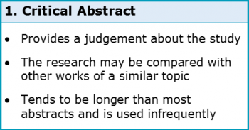 The Abstract 1.1 Critical Abstract