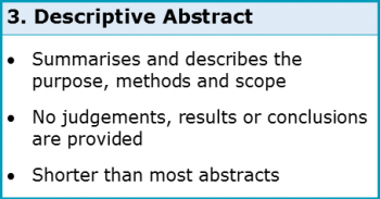 The Abstract 1.3 Descriptive Abstract