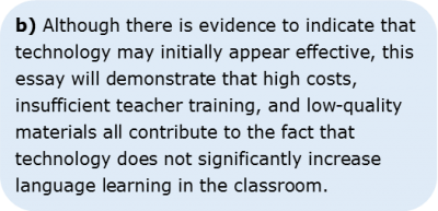 Thesis Statements 1.2 Example B